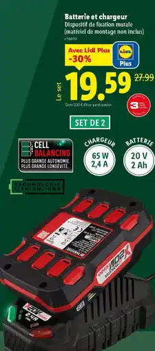 Lidl Batterie et chargeur offre