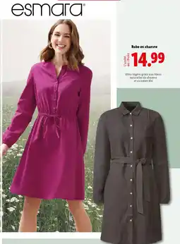 Lidl ESMARA Robe en chanvre offre