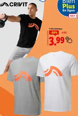 Lidl CRIVIT T-shirt technique offre