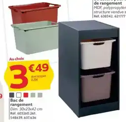 Gifi Bac de rangement Dim. 30x23x42 cm offre