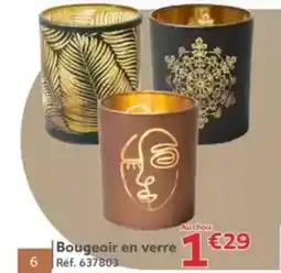 Gifi Bougeoir en verre offre