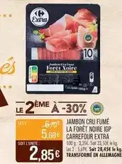 Match Carrefour - jambon cru fumé la forêt noire igp extra offre