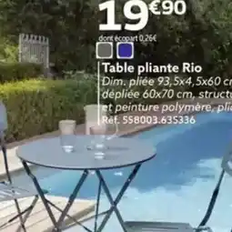 Gifi Table pliante Rio Dim. pliée 93,5x4,5x60 cm offre