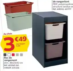 Gifi Bac de rangement Dim. 30x23x42 cm offre