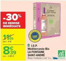 Carrefour I.g.p. méditerranée bio offre