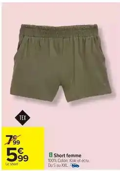 Carrefour Tex - short femme offre