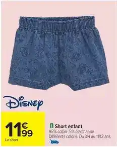 Carrefour Disney - short enfant offre