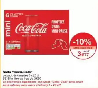 Monoprix Soda coca-cola offre
