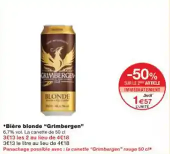 Monoprix Bière blonde grimbergen offre