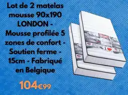 Cdiscount London - lot de 2 matelas mousse offre
