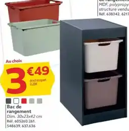 Gifi Bac de rangement Dim. 30x23x42 cm offre