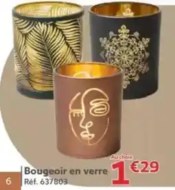 Gifi Bougeoir en verre offre