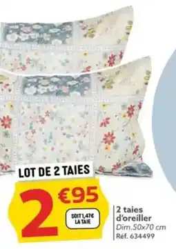 Gifi 2 taies d'oreiller Dim.50x70 cm offre
