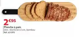 Gifi Planche à pain Dim. 42x10,5x1,5 cm, bambou offre