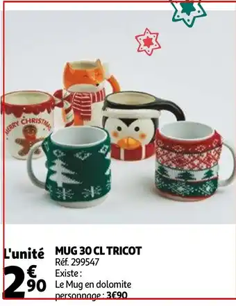 Auchan Mug 30 cl Tricot offre