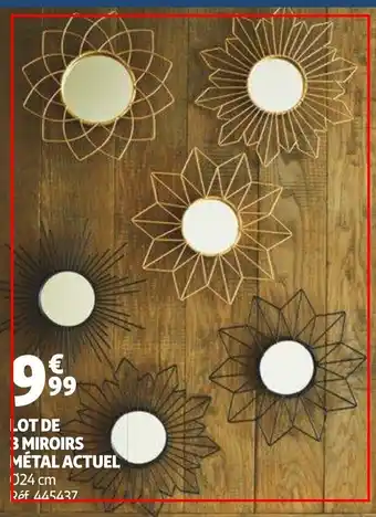 Auchan Lot de 3 Miroirs Métal Actuel offre