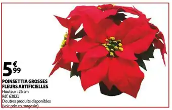 Auchan Poinsettia Grosses Fleurs Artificielles offre