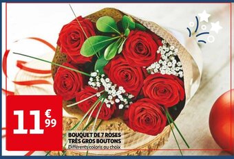 Auchan Bouquet de 7 Roses Très Gros Boutons offre