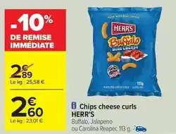 Carrefour Buffalo - chips cheese curls offre