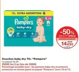 Monoprix Pampers - couches baby dry offre