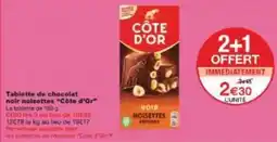 Monoprix Côte d'or - tablette de chocolat noir noletottes offre