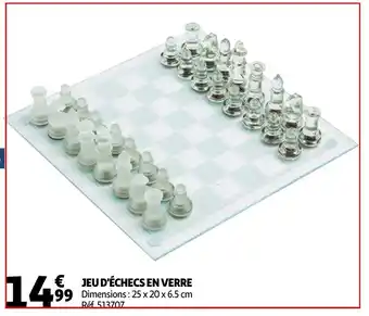 Auchan Jeu d'échecs En Verre offre