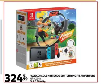 Auchan Pack Console Nintendo Switch Ring Fit Adventure offre