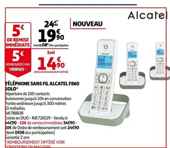 Auchan Téléphone Sans Fil Alcatel F860 offre