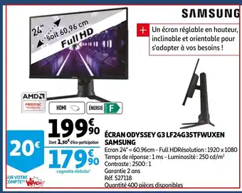 Auchan Écran Odyssey G3 LLF24G35TFWUXEN offre