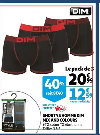 Auchan Shortys Homme Dim offre
