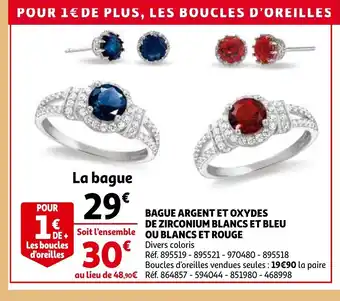 Auchan Bague Argent Et Oxydes offre