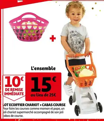 Auchan Lot Ecoiffier Chariot + Cabas Course offre