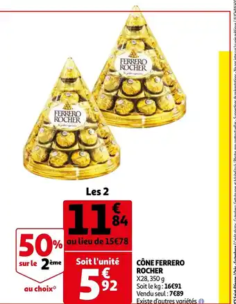 Auchan Cône Ferrero Rocher offre