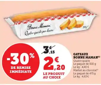Super U BONNE MAMAN Gateaux offre