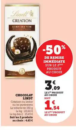 Super U LINDT Chocolat offre