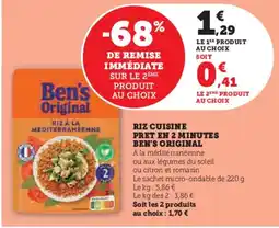 Super U BEN'S ORIGINAL Riz cuisine pret en 2 minutes offre