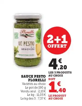 Super U FLORELLI Sauce pesto offre