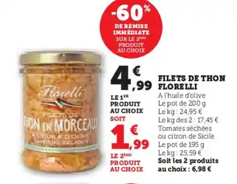 Super U FLORELLI Filets de thon offre