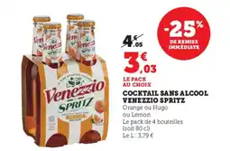 Super U VENEZZIO SPRITZ Cocktail sans alcool offre