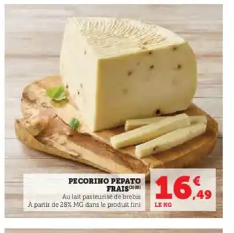 Super U Pecorino pepato frais offre