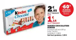 Super U KINDER Barres chocolatees offre