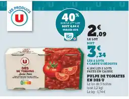 Pulpe de tomates en des u