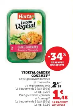 Super U Vegetal garden gourmet offre