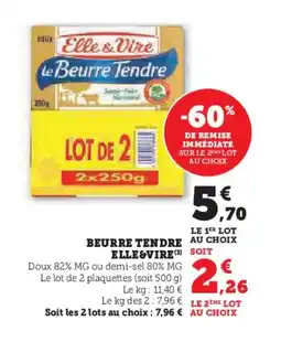 Super U ELLE & VIRE Beurre tendre offre