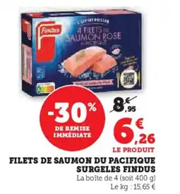 Super U FINDUS Filets de saumon du pacifique surgeles offre