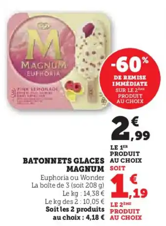Super U MAGNUM Batonnets glaces offre