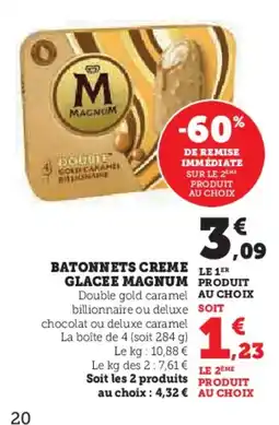 Super U MAGNUM Batonnets creme glacee offre