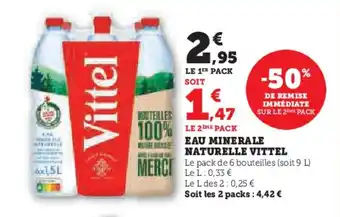 Super U VITTEL Eau minerale naturelle offre