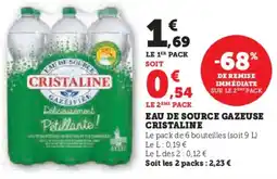 Super U CRISTALINE Eau de source gazeuse offre