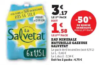 Super U SALVETAT Eau minerale naturelle gazeuse offre